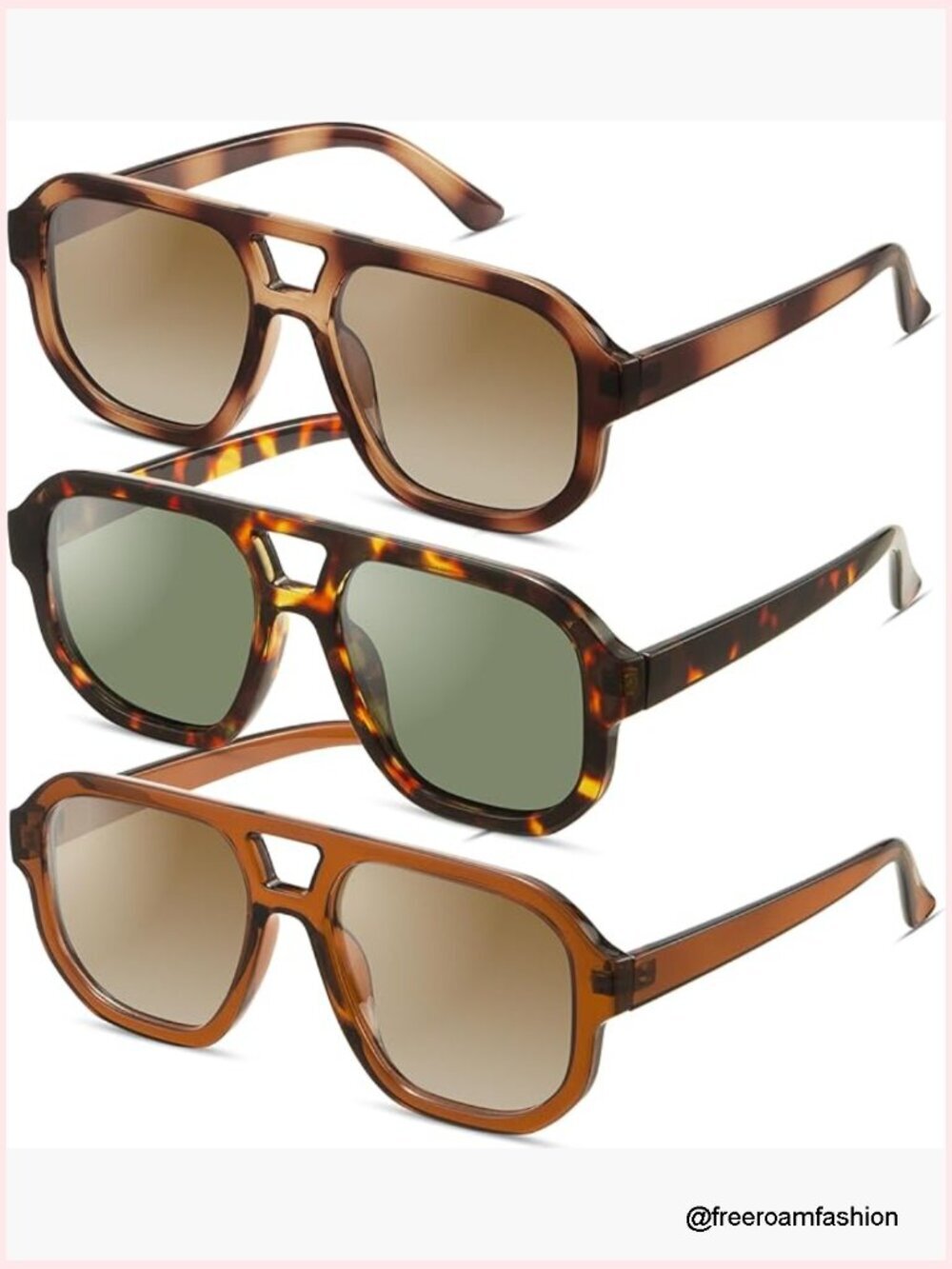 Trendy Polarized Square Aviator Sunglasses UV400 Protection